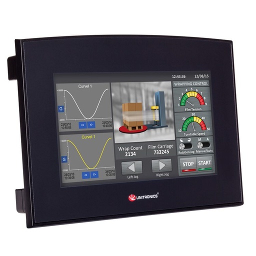 [SM70-J-RA22] SM70-J-RA22 PLC+HMI Samba con pantalla táctil de 7″, 12 entradas digitales, incluyendo 1 entrada HSC/codificador de eje, 2 entradas analógicas, 2 entradas PT100/TC, 8 salidas de relé, 2 salidas analógicas